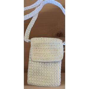 The Sak Crochet Mini WHITE Crossbody Shoulder Purse Bag Concert Boho Festival